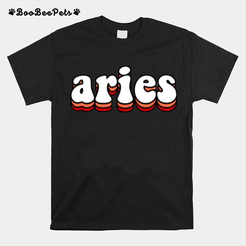 Three Layers Text Aries Zodiac Sign T-Shirt