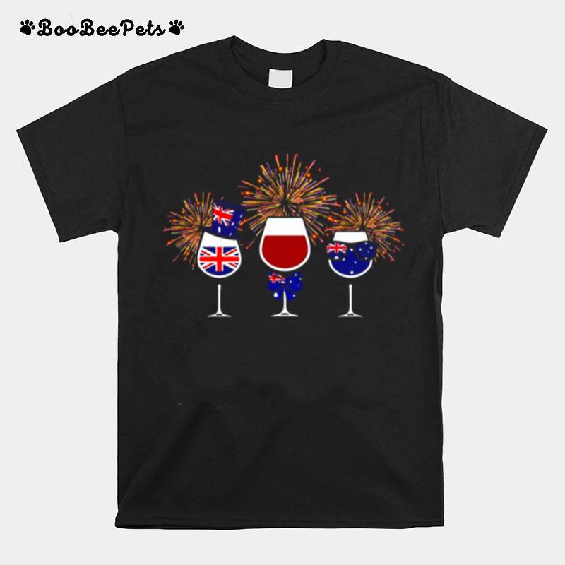 Three Wine England Flag Happy T-Shirt