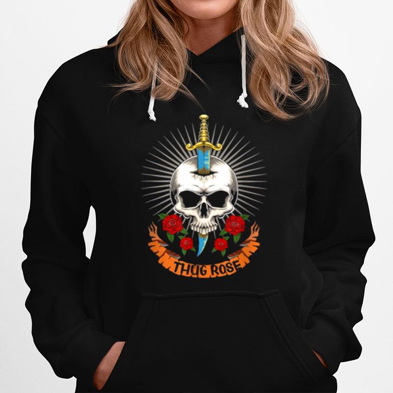 Thug Rose Skull Logo Hoodie