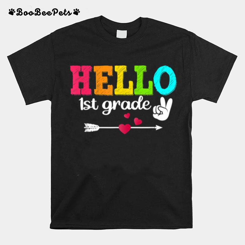 Tie Dye Hello Second 1St Grade Teacher First Day Of School T-Shirt