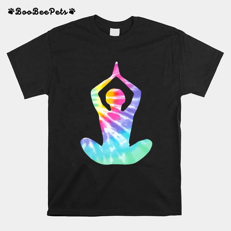 Tie Dye Yoga Sitting Pose T-Shirt