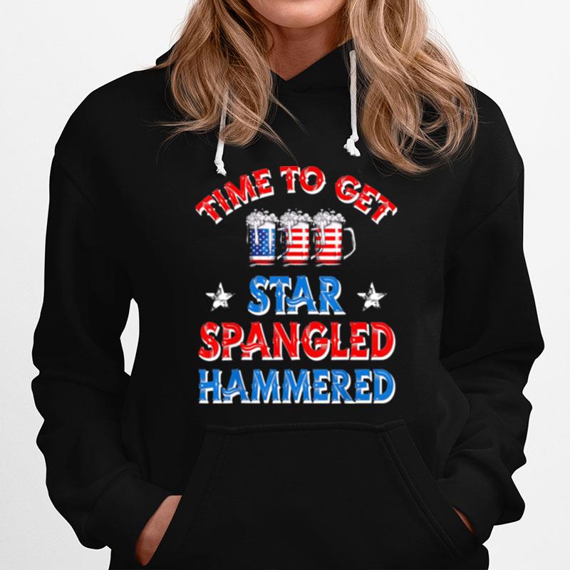 Time To Get Star Spangled Hammered 4Th Of July Beer Western Hoodie