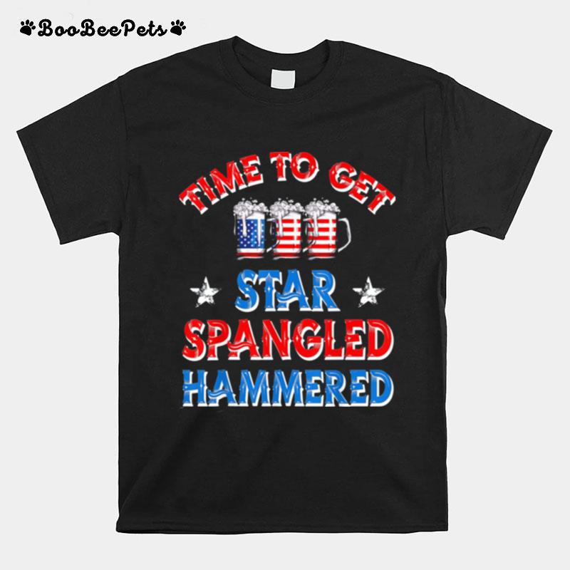 Time To Get Star Spangled Hammered 4Th Of July Beer Western T-Shirt