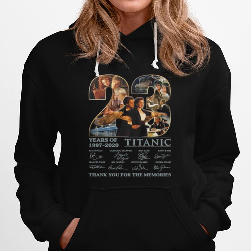 Titanic 23 Years Of Release Thank You For The Memories Signatures Hoodie