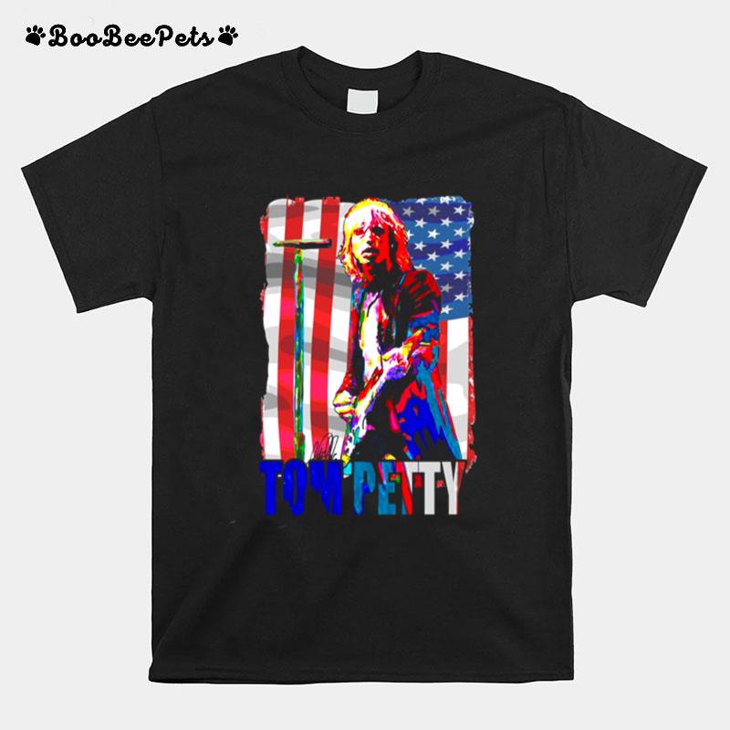 Tom Petty Musican Legend Design American Flag T-Shirt