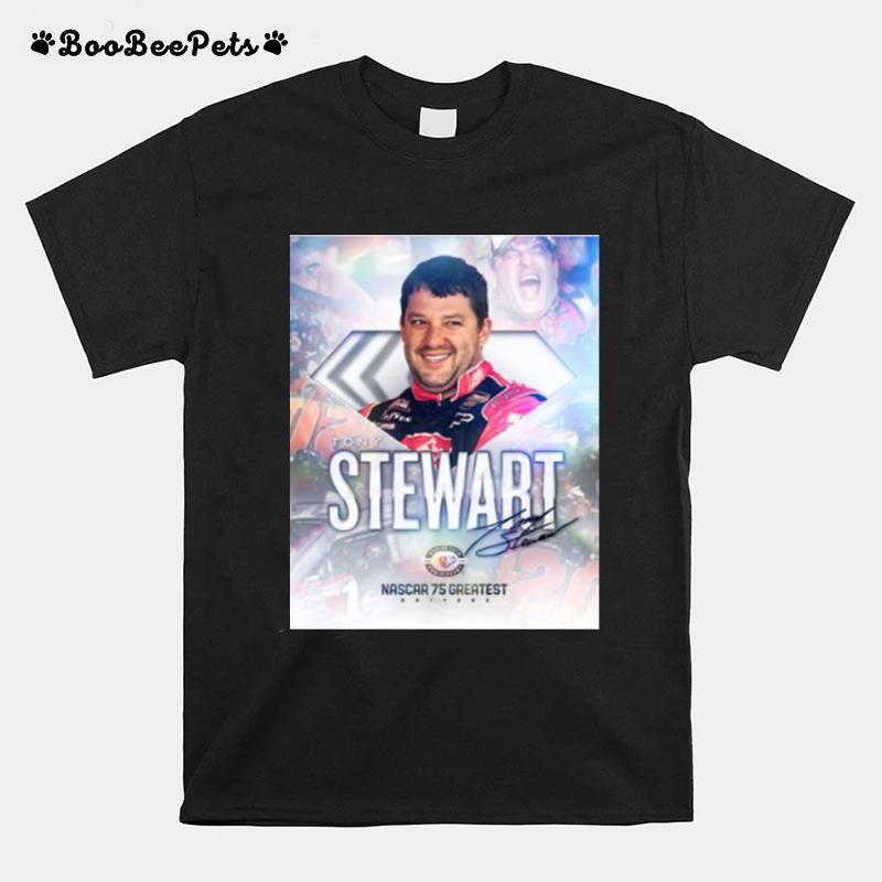 Tony Stewart Nascar 75 Greatest Drivers Signature T-Shirt