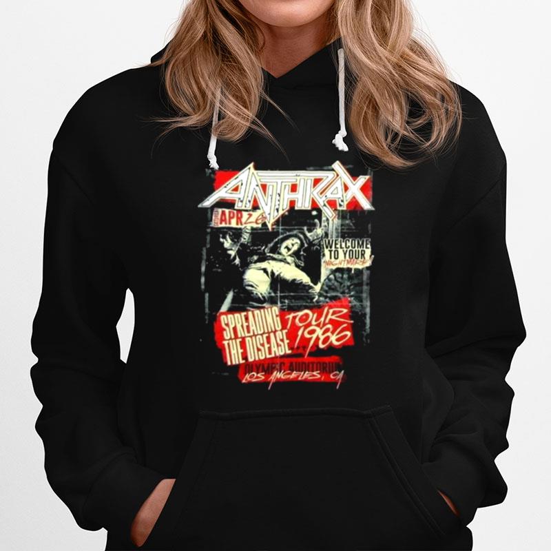 Tour 1986 Retro Spreading The Disease Anthrax Logo Hoodie
