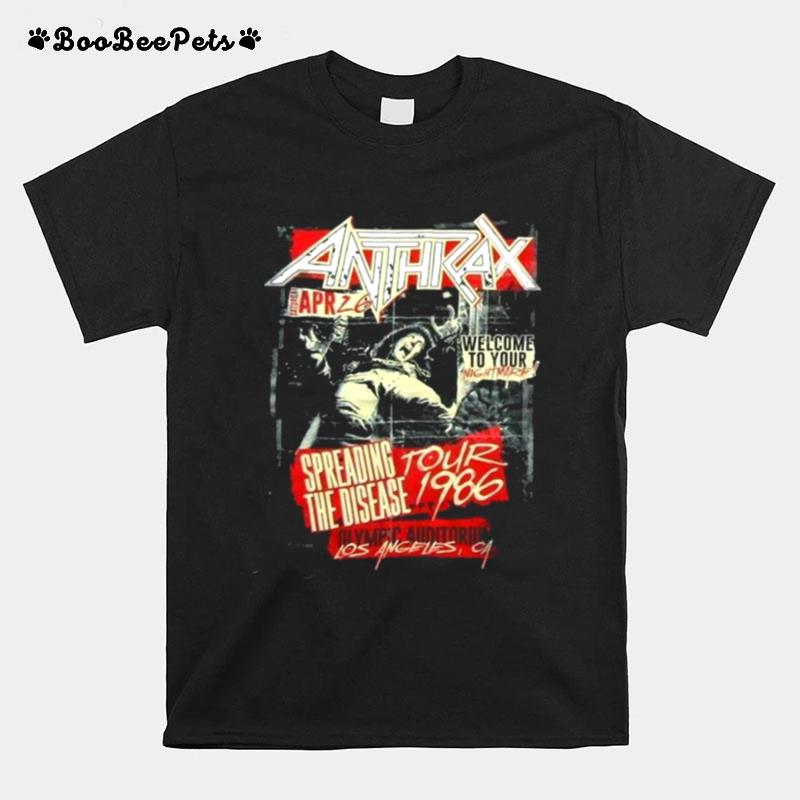 Tour 1986 Retro Spreading The Disease Anthrax Logo T-Shirt