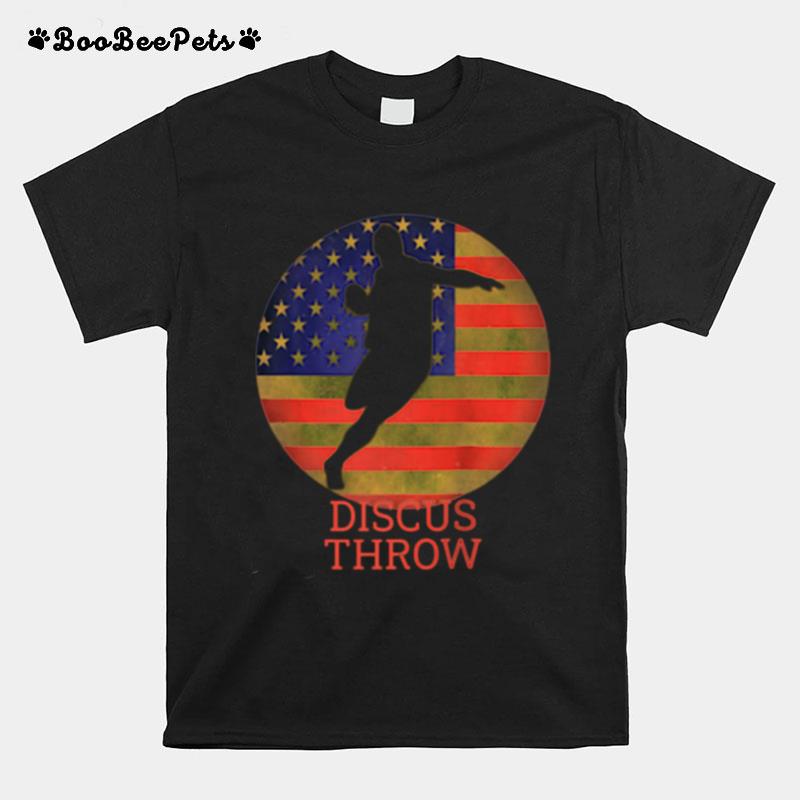 Track And Field Usa Team Thrower Proud American Discus Throw T-Shirt