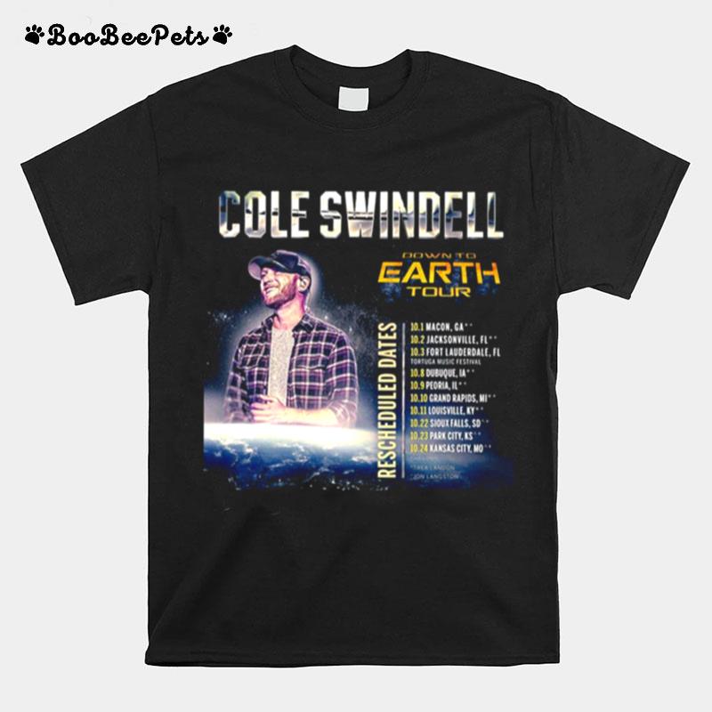 Track List Design Down To Earth Cole Swindell T-Shirt