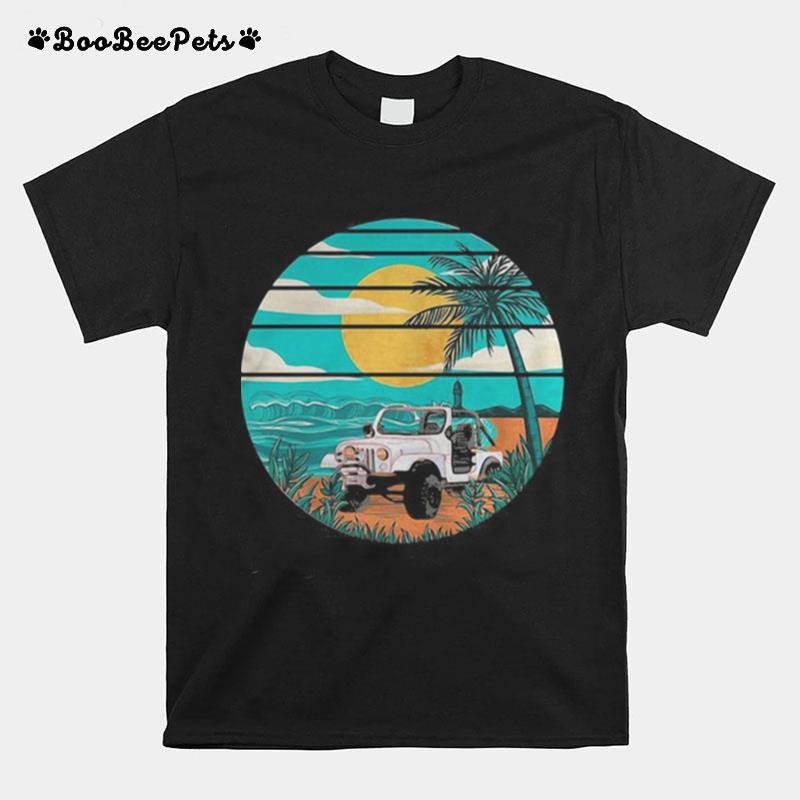 Tractor Summer Sunset Vintage Retro T-Shirt