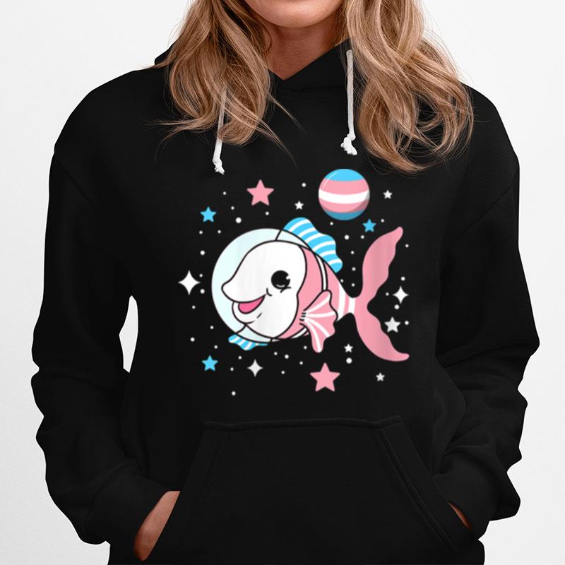 Trans Pride Fish In Space Transgender Hoodie