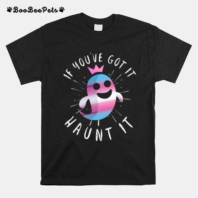 Transgender Ghost Funny Halloween Pun Trans Pride Quote T-Shirt