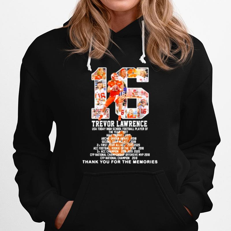 Trevor Lawrence Usa Today High School Football Player Of Year 2017 Number 16 Hoodie