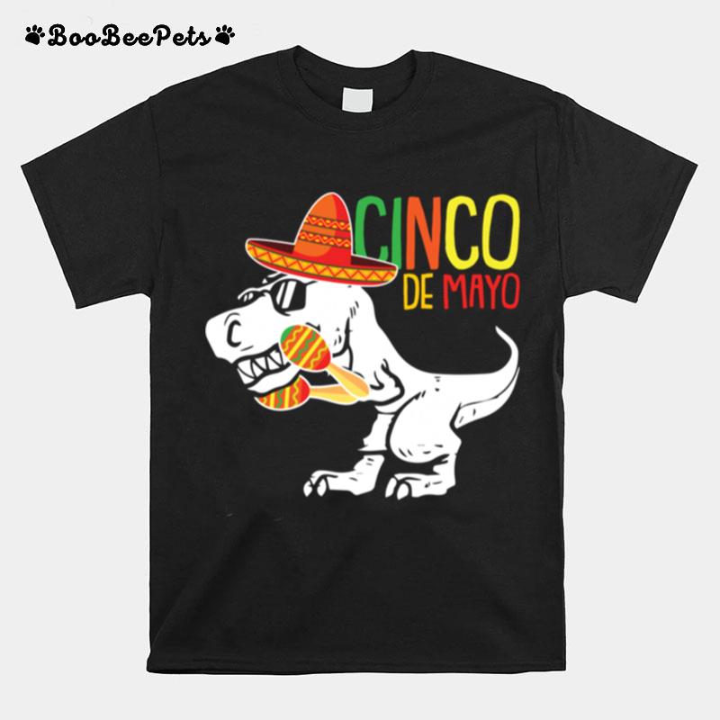 Trex Cinco De Mayo Sombrero Dinosaur Mexican Party T-Shirt