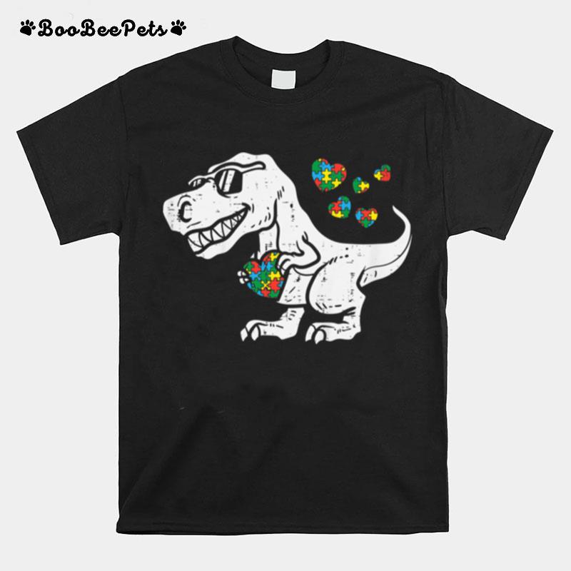 Trex Dinosaur Puzzle Dino Autism Awareness Toddler Boys T-Shirt