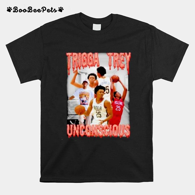 Trigga Trey Basketball Player Unconsious T-Shirt