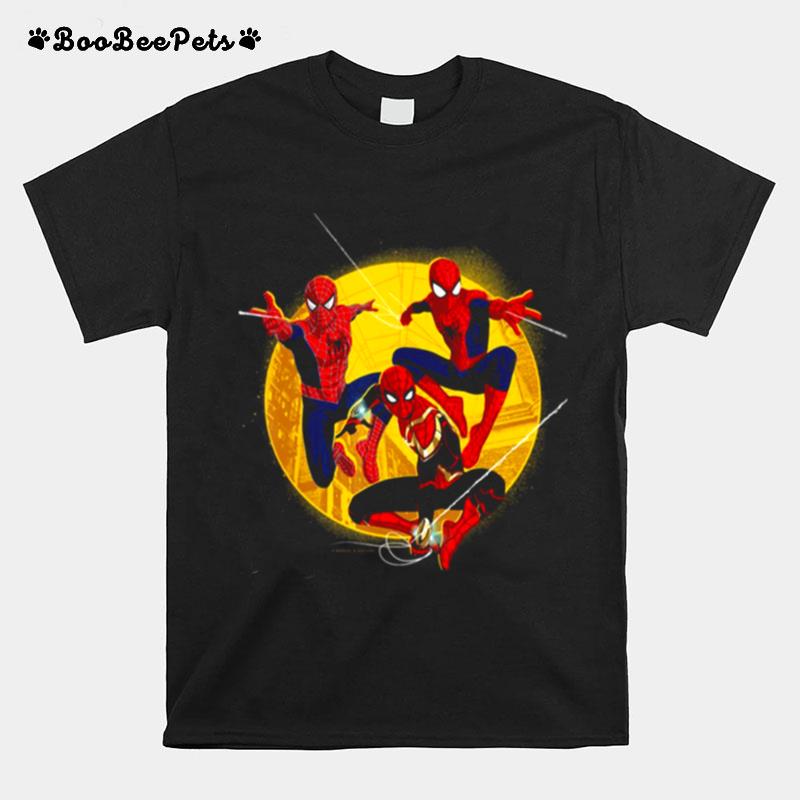 Trilogy Spider Dudes In Action Spiderman T-Shirt