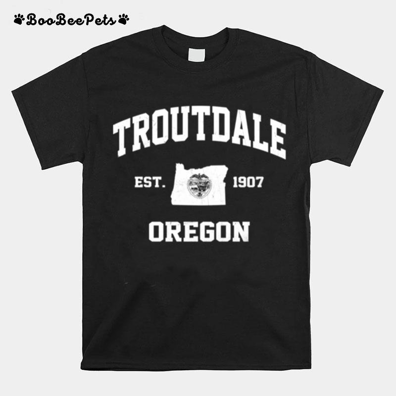 Troutdale Oregon Or Vintage State Athletic Style T-Shirt