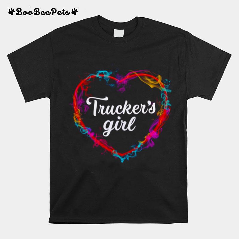 Truckers Girl Colorful Heart T-Shirt