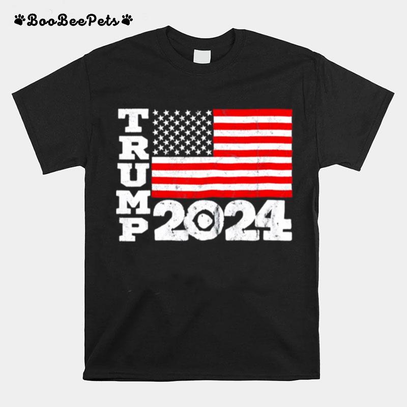Trump 2024 Donald Trump Take America Back Usa Flag T-Shirt