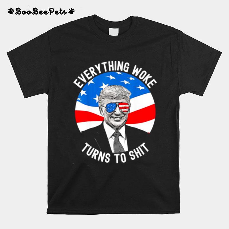 Trump Everything Woke Quotes Vote Trump 2024 Re Election Tee T-Shirt