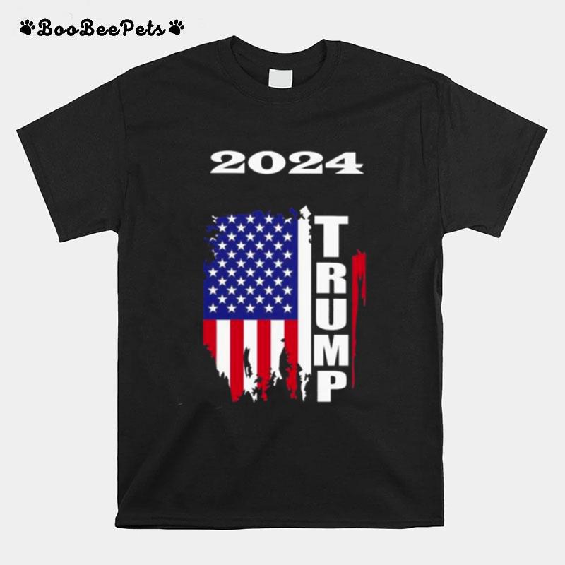 Trump Is Coming 2024 American Flag T-Shirt