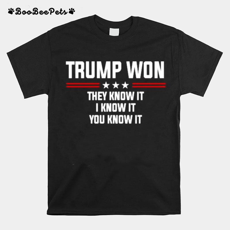 Trump Won They Know It I Know It You Know It T-Shirt