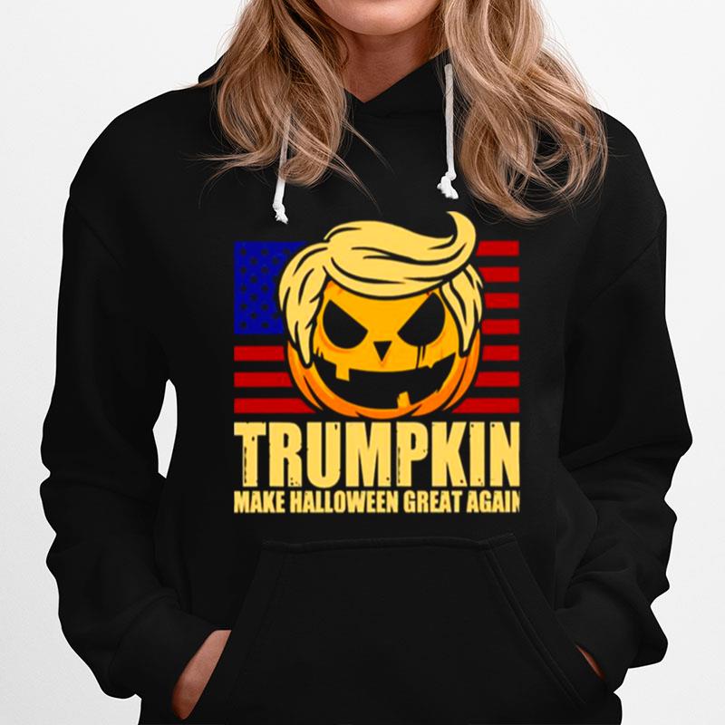 Trumpkin America Flag Trump Halloween Spooky Night Hoodie