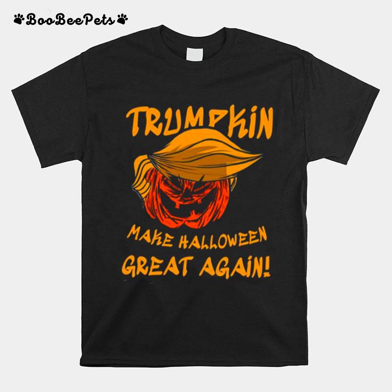 Trumpkin Make Great Again Haircarved Trump Pumpkin Llama Lauren Halloween Spooky Night T-Shirt