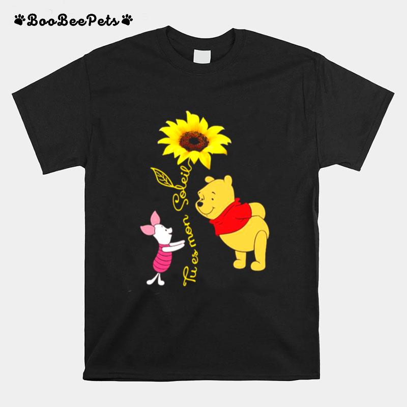 Tu Es Mon Soleil Pooh And Piglet Sunflower T-Shirt