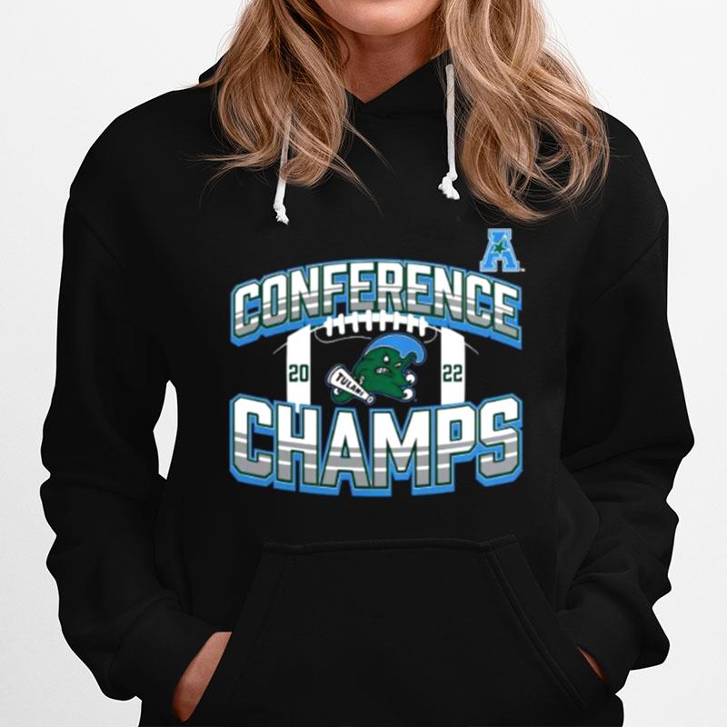 Tulane Green Wave 2022 Aac Football Conference Champions Icon Bold Hoodie