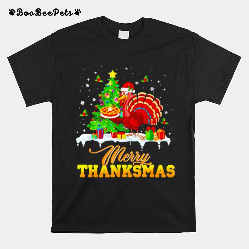 Turkey Santa Merry Thanksmas Christmas T-Shirt