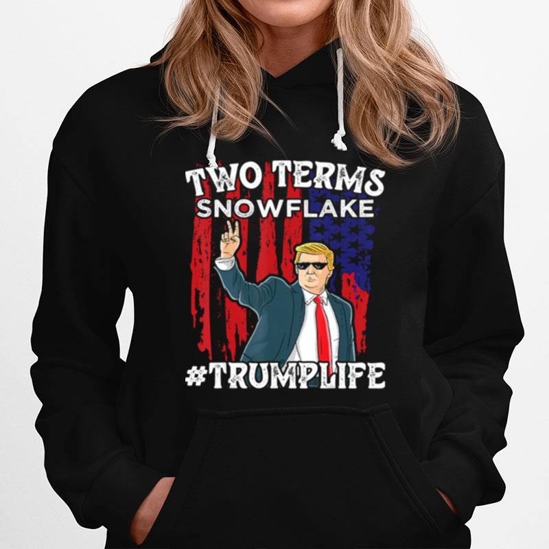 Two Terms Snowflake Vote President Trump Us Flag Sunglasses Hoodie