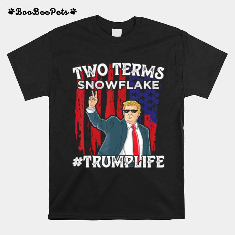 Two Terms Snowflake Vote President Trump Us Flag Sunglasses T-Shirt