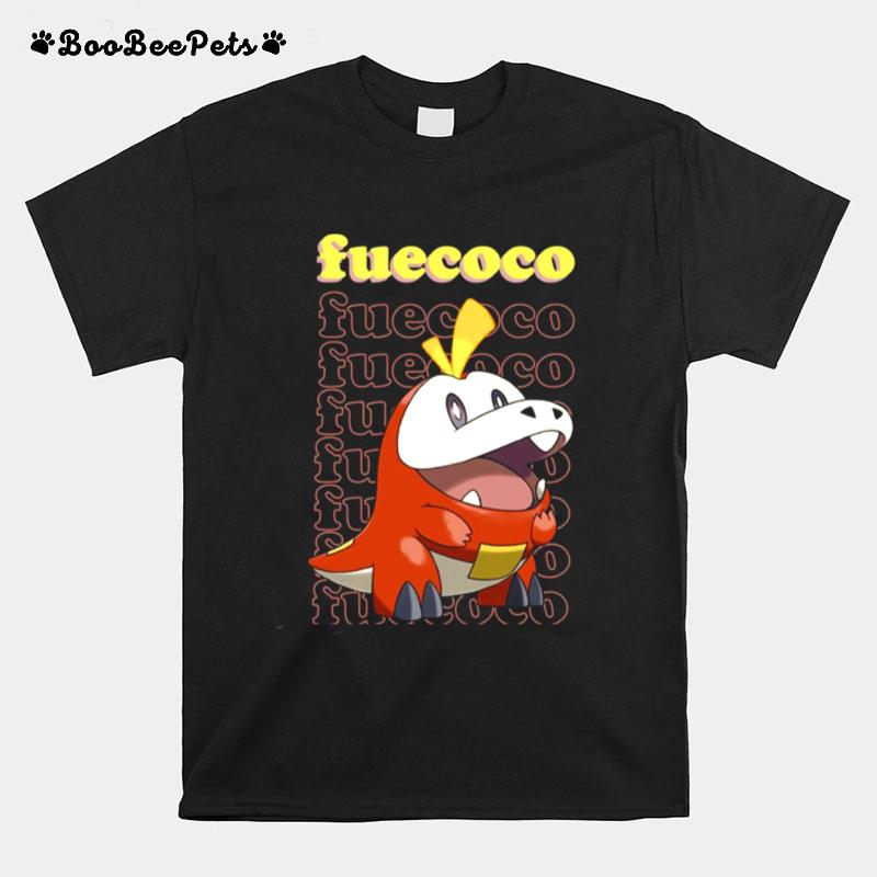 Typography Fuecoco Pokemon T-Shirt