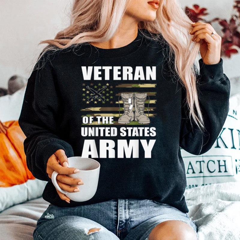 U.S Army Veteran Camo American Flag Dog Tags T B09Znxdh14 Sweater