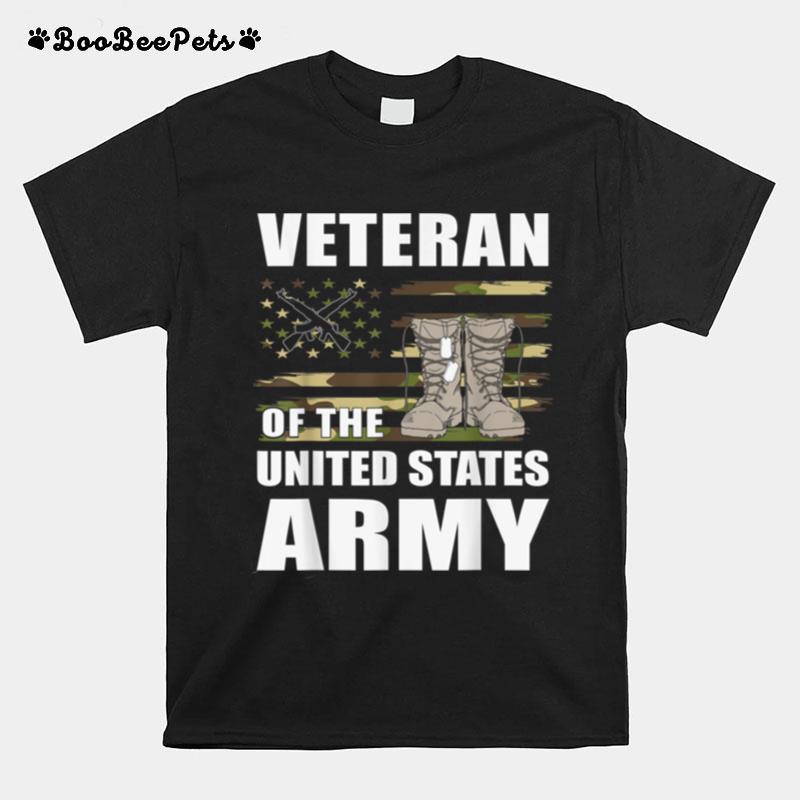 U.S Army Veteran Camo American Flag Dog Tags T B09Znxdh14 T-Shirt