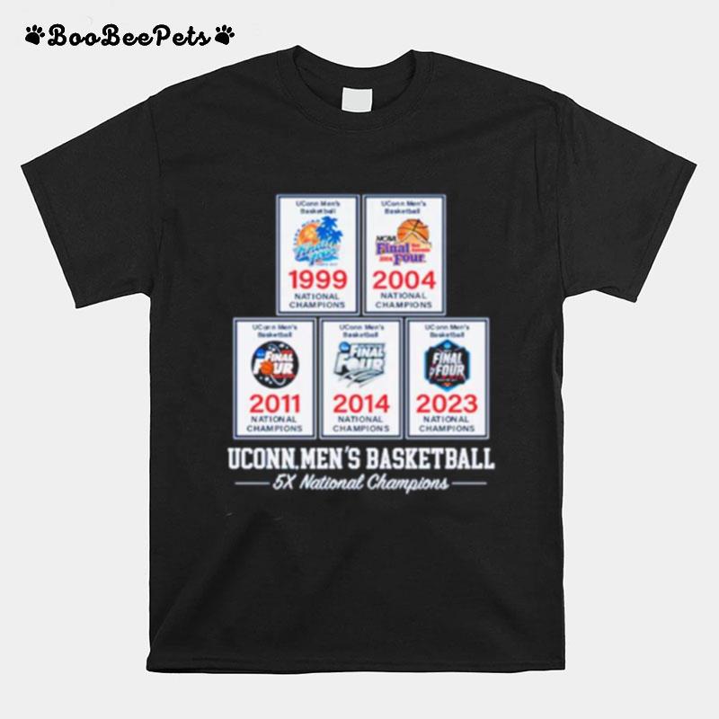 Uconn Mens Basketball 5X National Champions T-Shirt