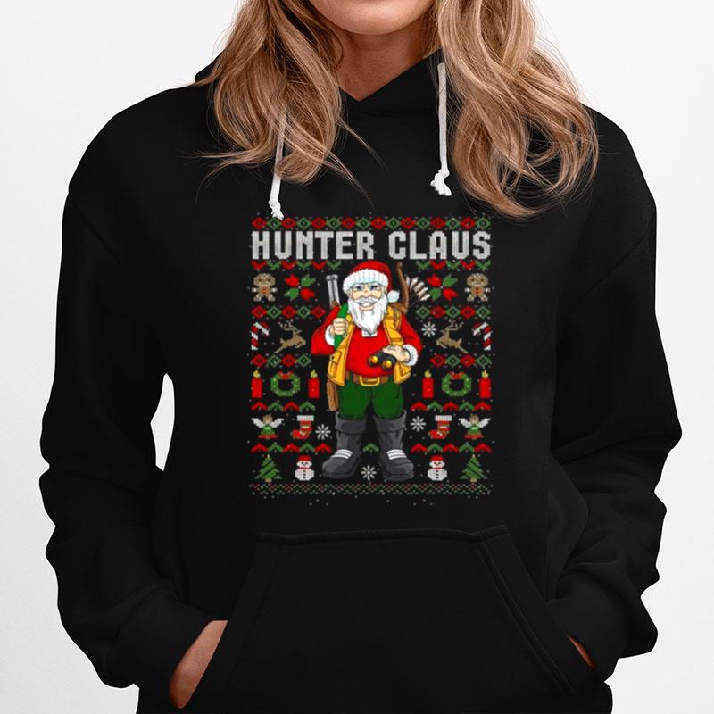 Ugly Christmas Hunter Hunting Forest Santa Claus Hoodie