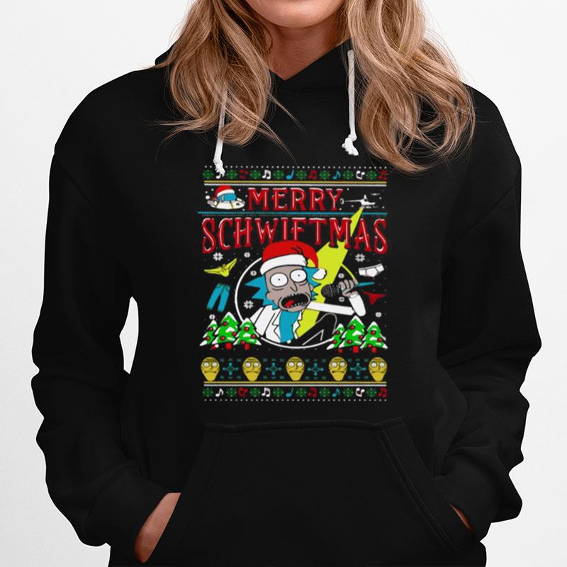 Ugly Christmas Rick And Morty Merry Schwiftmas Hoodie