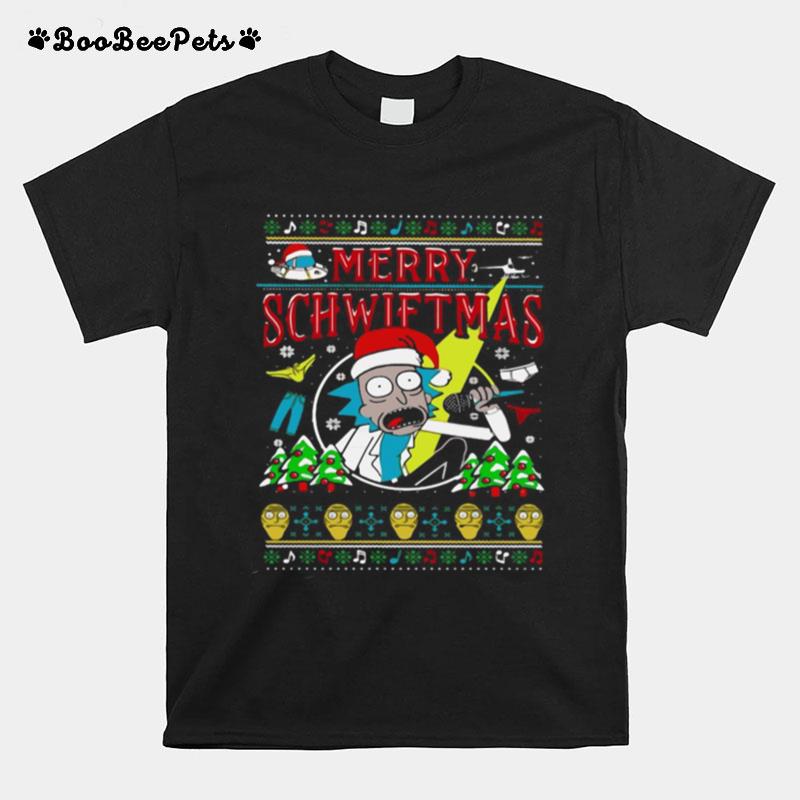Ugly Christmas Rick And Morty Merry Schwiftmas T-Shirt