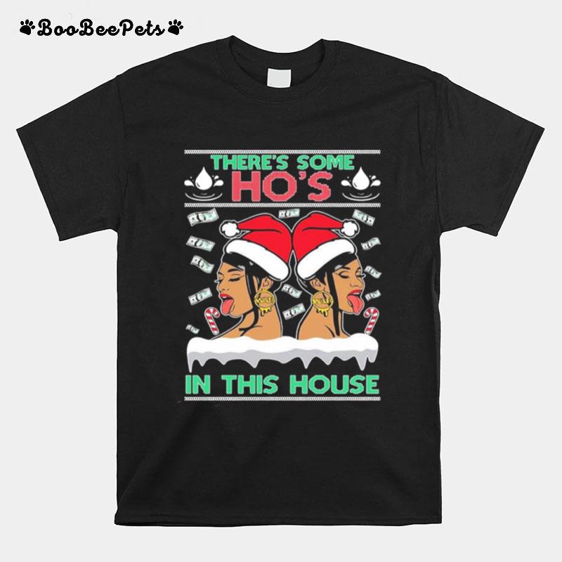 Ugly Christmas Sweater Wap Theres Some Hos In This House Unisex T-Shirt