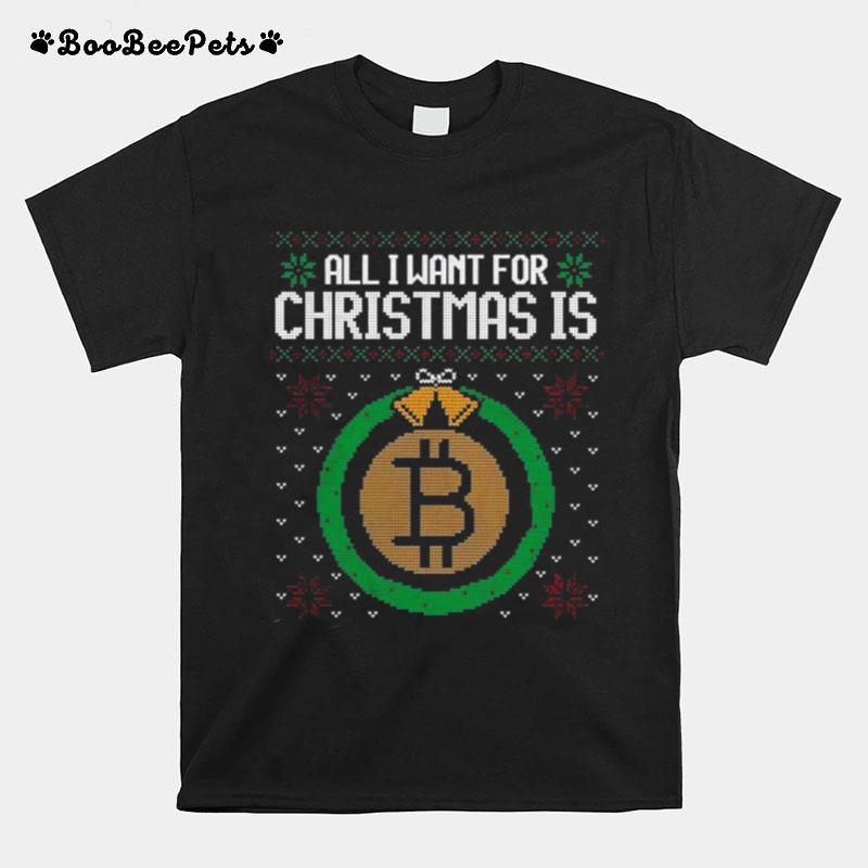 Ugly Sweater Christmas Bitcoin T-Shirt