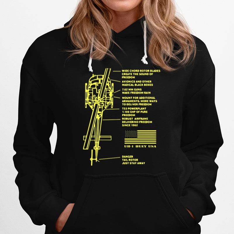 Uh 1 Helicopter Symmetrical Hoodie