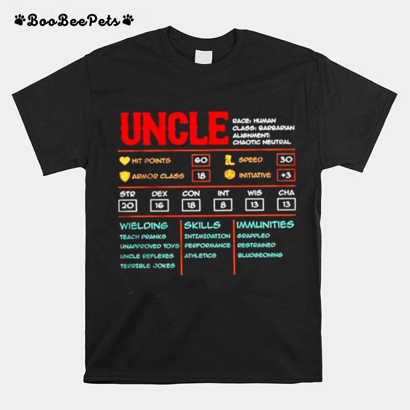Uncle Race Human Class Barbarian Alignment T-Shirt
