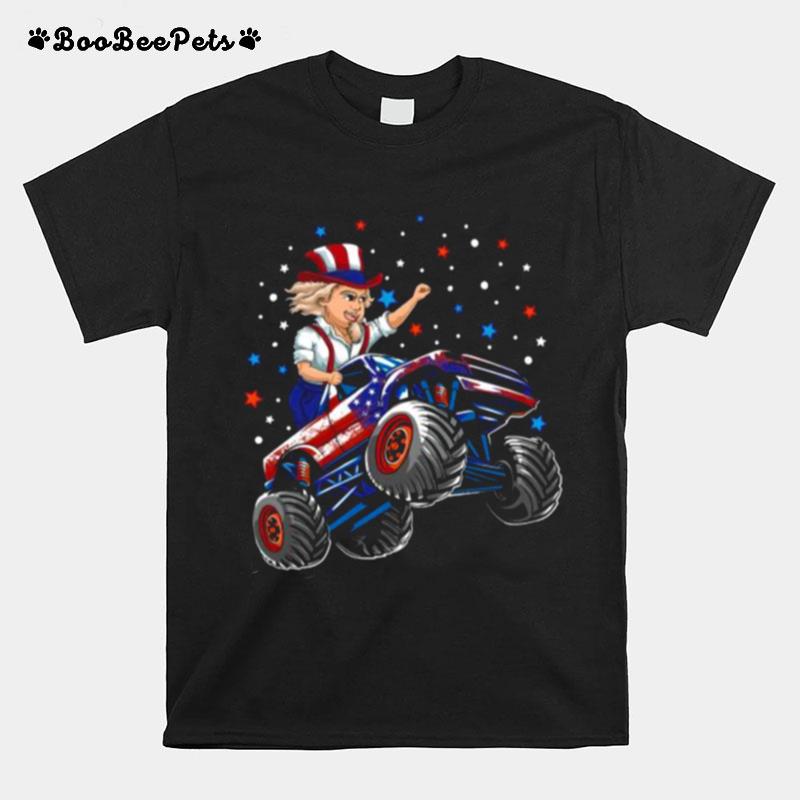 Uncle Sam 4Th Of July Monster Truck Usa Patriotic T-Shirt