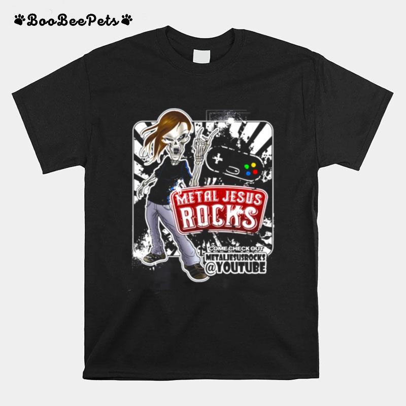 Undead Rocker Metal Jesus Rocks Youtube T-Shirt