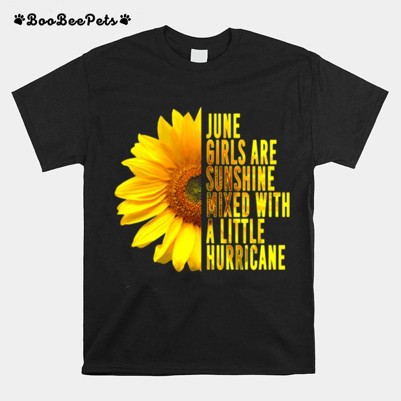 Une Girls Are Sunshine Mixed Hurricane Sunflower T-Shirt