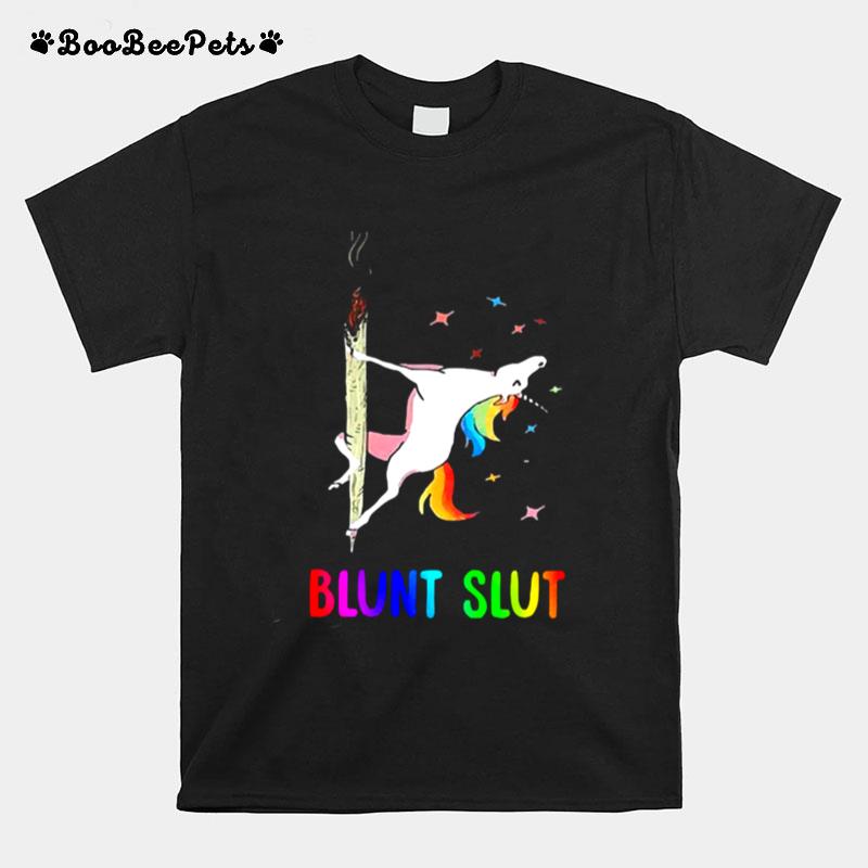 Unicorn Blunt Slut Smoking T-Shirt